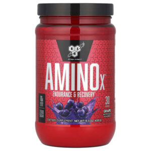 Amino-X, для выносливости и восстановления, со вкусом винограда, 435 г (15,3 унции) — BSN