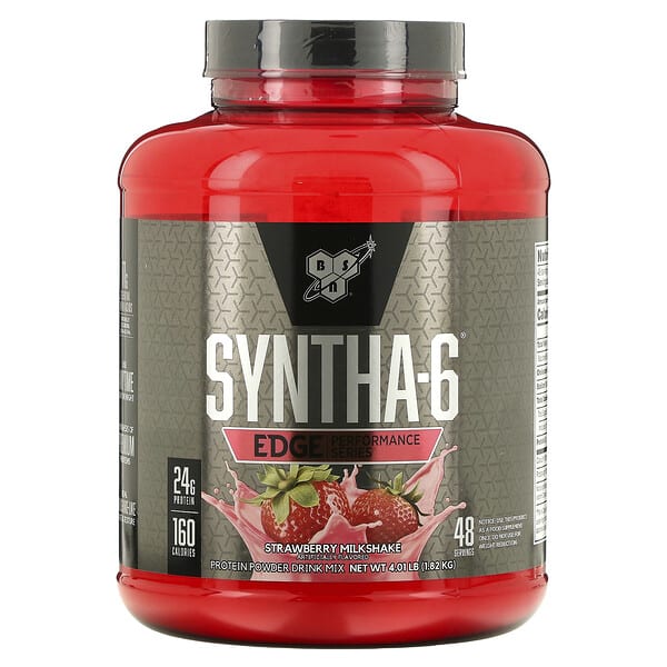bsn00571_v_11.jpg Syntha-6 Edge, смесь протеина в порошке, клубничный молочный коктейль, 1,82 кг (4,01 фунта) — BSN