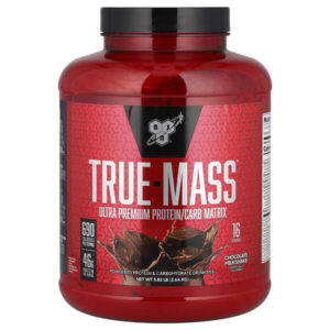 True-Mass®, протеиново-углеводная матрица ультрапремиального качества, со вкусом шоколадного коктейля, 2,64 кг (5,82 фунта) — BSN