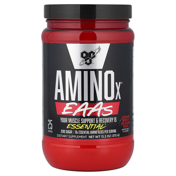 bsn01087_v_24.jpg AminoX®, незаменимые аминокислоты, со вкусом клубники, питайя, 375 г (13,2 унции) — BSN