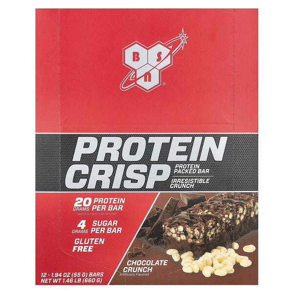 bsn90691_v_62.jpg Protein Crisp, кранч с шоколадом, 12 батончиков, 57 г (2,01 унции) каждый — BSN