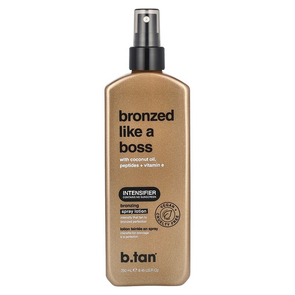 bto04618_v_8.jpg Bronzed Like A Boss, бронзирующий лосьон-спрей с кокосовым маслом, пептидами и витамином E, 250 мл (8,45 жидк. унц.) — b.tan