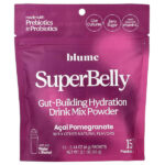 SuperBely, смесь для приготовления гидратированного напитка для формирования кишечника, со вкусом граната асаи, 15 пакетиков по 4 г (0,14 унции) — Blume