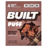 Puff, протеиновые батончики, тесто для брауни, 4 шт. по 40 г (1,41 унции) — Built