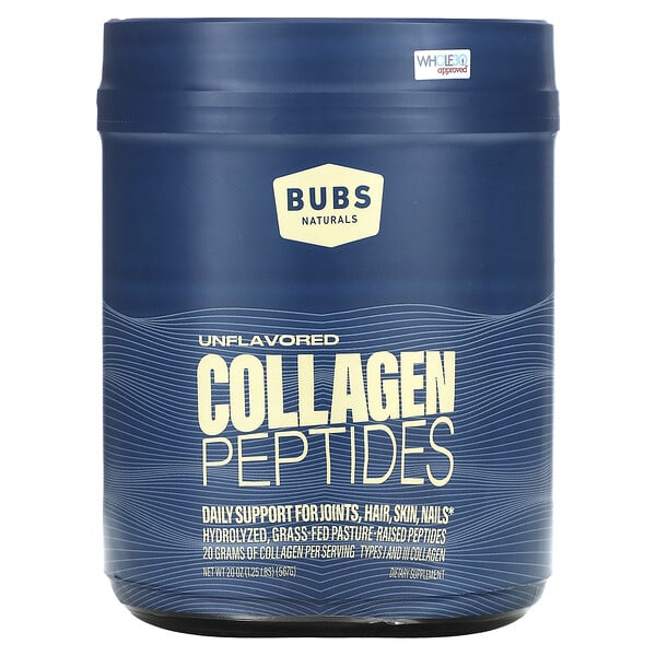 bun88015_v_8.jpg пептиды коллагена, без добавок, 567 г (20 унций) — BUBS Naturals