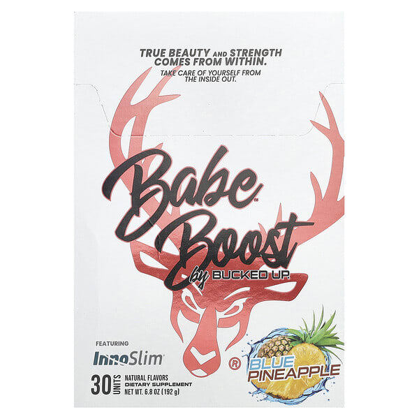 bup95105_v_18.jpg Babe Boost, синий ананас, 30 пакетиков по 6,4 г (0,2 унции) — Bucked Up