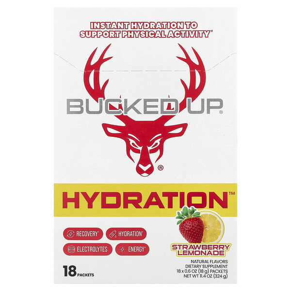 bup95229_v_20.jpg Hydration™, клубничный лимонад, 18 пакетиков по 18 г (0,6 унции) — Bucked Up