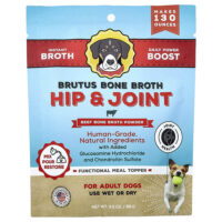 Hip & Joint, порошок из бульона из говяжьей кости, для взрослых собак, 99 г (3,5 унции) — Brutus Bone Broth