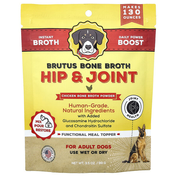 buu54412_v_2.jpg Hip & Joint, порошок из бульона из куриных костей, для взрослых собак, 99 г (3,5 унции) — Brutus Bone Broth