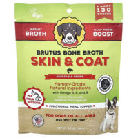 Skin &coat, овощной рецепт, для собак любого возраста, лосось, 99 г (3,5 унции) — Brutus Bone Broth