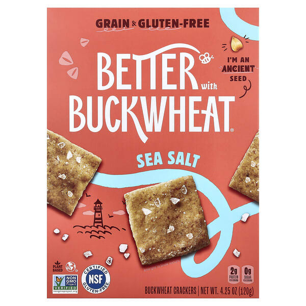 bwb67406_v_34.jpg Гречневые крекеры, морская соль, 120 г (4,25 унции) — Better with Buckwheat