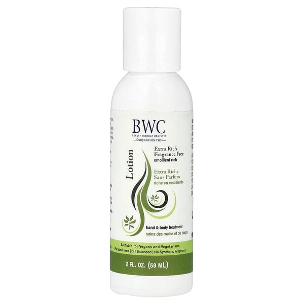 bwc45596_v_27.jpg Hand & Body Treatment Lotion, Extra Rich, Fragrance Free, 2 fl oz (59 ml) — Beauty Without Cruelty