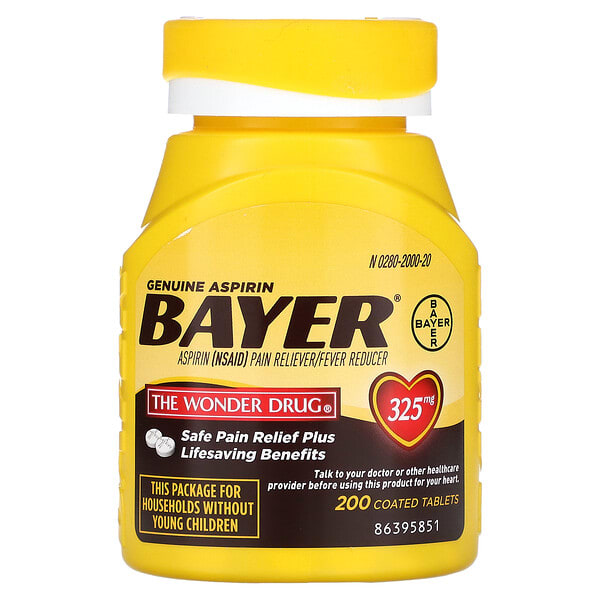 byr53636_v_12.jpg натуральный аспирин, 325 мг, 200 таблеток, покрытых оболочкой — Bayer