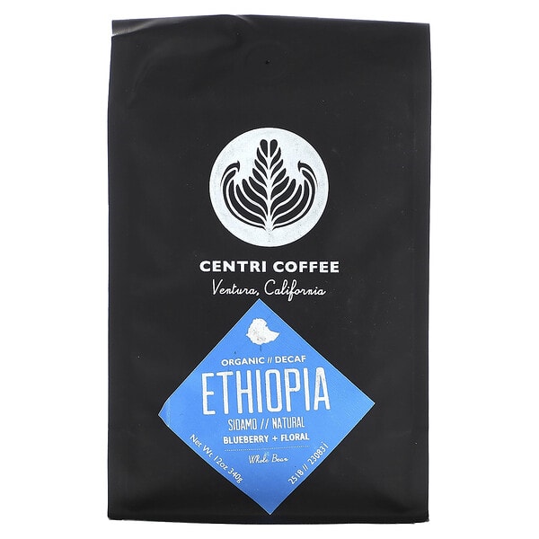 caf92622_v_8.jpg Centri Coffee, органический кофе из Эфиопии, черника и цветы, цельные зерна, без кофеина, 340 г (12 унций) — Centri Coffee