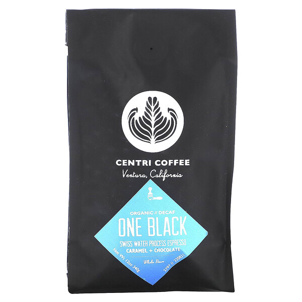 caf92792_v_8.jpg Centri Coffee, Organic One Black, карамель и шоколад, цельные зерна, без кофеина, 340 г (12 унций) — Centri Coffee