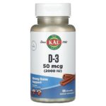 D3, корица, 50 мкг (2000 МЕ), 100 жевательных таблеток — KAL
