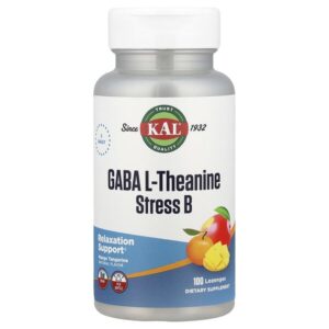 ГАМК, L-теанин, таблетки Stress B, натуральный аромат манго и танжерина, 100 таблеток — KAL
