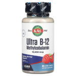 Ultra B12, метилкобаламин, со вкусом малины, 10 000 мкг, 30 микротаблеток — KAL