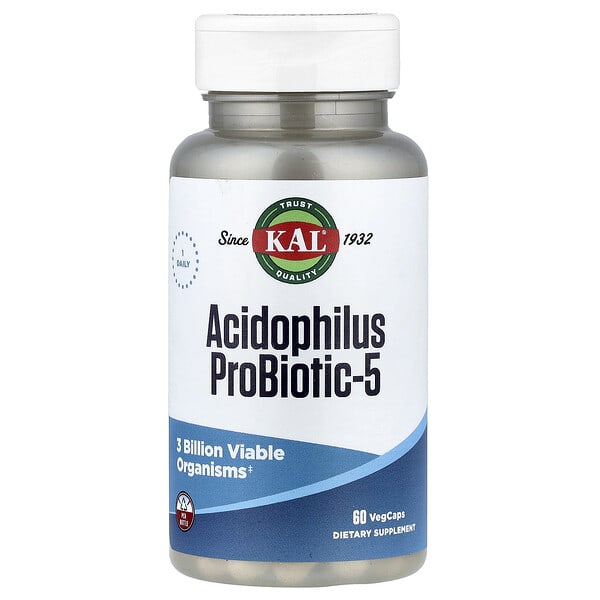 cal50017_v_24.jpg Acidophilus ProBiotic-5, 60 растительных капсул — KAL
