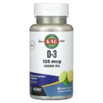 D3, лимон и лайм, 125 мкг (5000 МЕ), 90 мини-таблеток — KAL