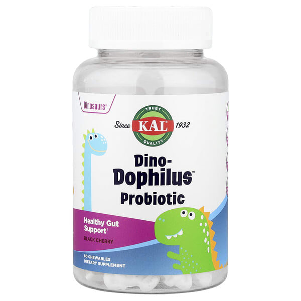 cal50200_v_43.jpg Dinosaurs®, пробиотик Dino-Dophilus™, ягоды черешни, 60 жевательных таблеток — KAL