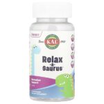 Dinosaurs®, Relax-a-Saurus™, добавка для расслабления, виноградный вкус, 30 жевательных таблеток — KAL