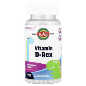 Dinosaurs®, витамин D-Rex™, арбуз, 15 мкг (600 МЕ), 120 микротаблеток — KAL