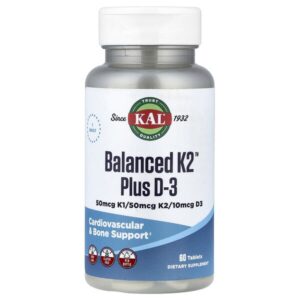 Balanced K2™ Plus D-3, 60 таблеток — KAL