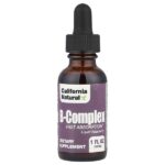 комплекс витаминов группы B, малина, 30 мл (1 унция) — California Natural