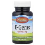 E-Gems®, 67 мг (100 МЕ), 100 капсул — Carlson