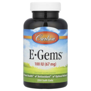 E-Gems®, 67 мг (100 МЕ), 250 мягких таблеток — Carlson