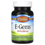 E-Gems, 268 мг (400 МЕ), 90 мягких таблеток — Carlson