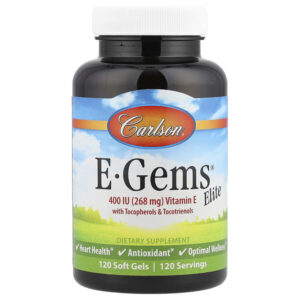 E-Gems® Elite, витамин E с токоферолами и токотриенолами, 120 мягких таблеток — Carlson