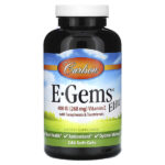 E-Gems Elite, витамин E с токоферолами и токотриенолами, 268 мг (400 МЕ), 240 мягких таблеток — Carlson