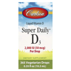 Super Daily® D3, 50 мкг (2000 МЕ), 10,3 мл (0,35 жидк. унции) — Carlson