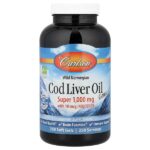 Cod Liver Oil Gems, капсулы из жира печени дикой норвежской трески, высшего качества, 1000 мг, 250 капсул — Carlson