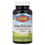 Solar D Gems®, витамин D3 и омега-3 кислоты, натуральный лимонный вкус, 120 капсул — Carlson