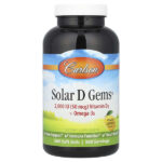 Solar D Gems, витамин D3 + омега-3 кислоты, натуральный лимонный вкус, 2000 МЕ, 360 мягких таблеток — Carlson