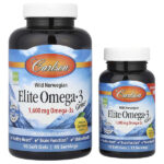 Elite Omega-3 Gems, отборные омега-3 кислоты из норвежской рыбы дикого улова, натуральный лимонный вкус, 1600 мг, 120 капсул (800 мг в 1 капсуле) — Carlson