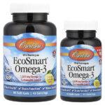 EcoSmart®, омега-3 из норвежских морепродуктов дикого улова, с натуральным лимонным вкусом, 120 капсул — Carlson