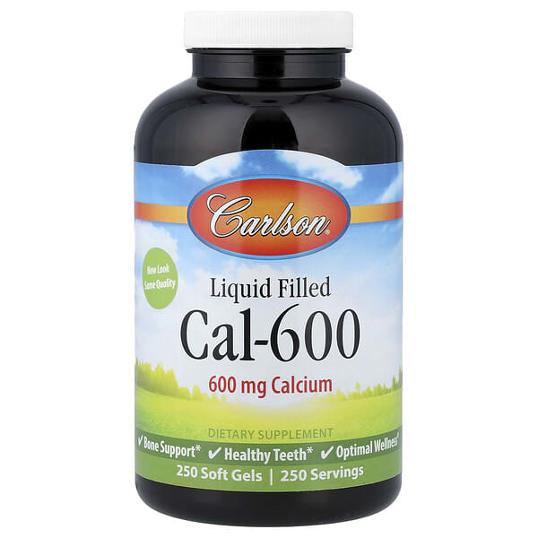 car05152_v_34.jpg Cal-600 с жидкостью, 600 мг, 250 мягких таблеток — Carlson
