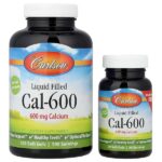 Cal-600, с жидким наполнителем, 600 мг, 100 + 30 капсул — Carlson