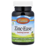 Zinc-Ease™, успокаивающие пастилки, натуральный лимонный вкус, 42 пастилки — Carlson