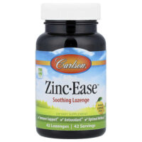 Zinc-Ease™, успокаивающие пастилки, натуральный лимонный вкус, 42 пастилки — Carlson
