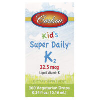 Super Daily K2 для детей, 22,5 мкг, 10,16 мл (0,34 жидк. унций) — Carlson