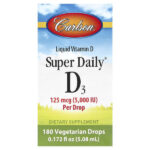 Super Daily®, D3, 125 мкг (5000 МЕ), 2,54 мл (0,086 жидк. Унции) — Carlson