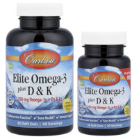 Elite Omega-3 с витаминами D и K, натуральный лимон, 90 капсул — Carlson