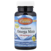 Maximum Omega мини, натуральный лимон, 60 мини-капсул (500 мг в 1 капсуле) — Carlson