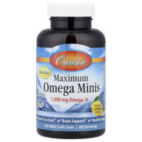 Maximum Omega мини, натуральный лимон, 120 мини-капсул (500 мг в 1 капсуле) — Carlson