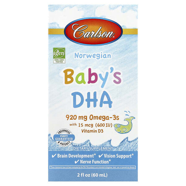 car18600_v_56.jpg Baby's DHA, 1,100 mg Omega-3s with Vitamin D3, 2 fl oz (60 ml) — Carlson